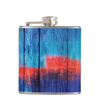 Vintage de madeira azul e vermelha