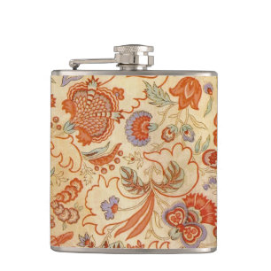 Cantil Vintage Floral Francês Chintz Antiquado Terracota