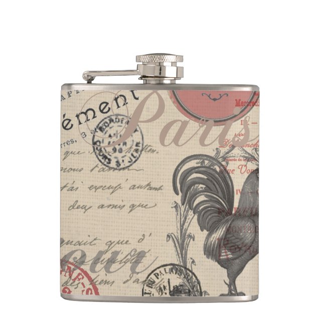 Cantil Vintage French Escrevendo Tipografia Paris Rooster (Frente)