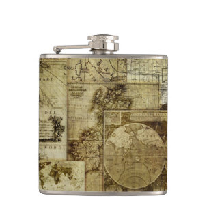 Cantil Vintage mapas do velho mundo