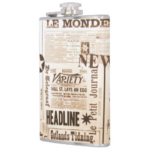 Cantil Vintage Newsprint Flask