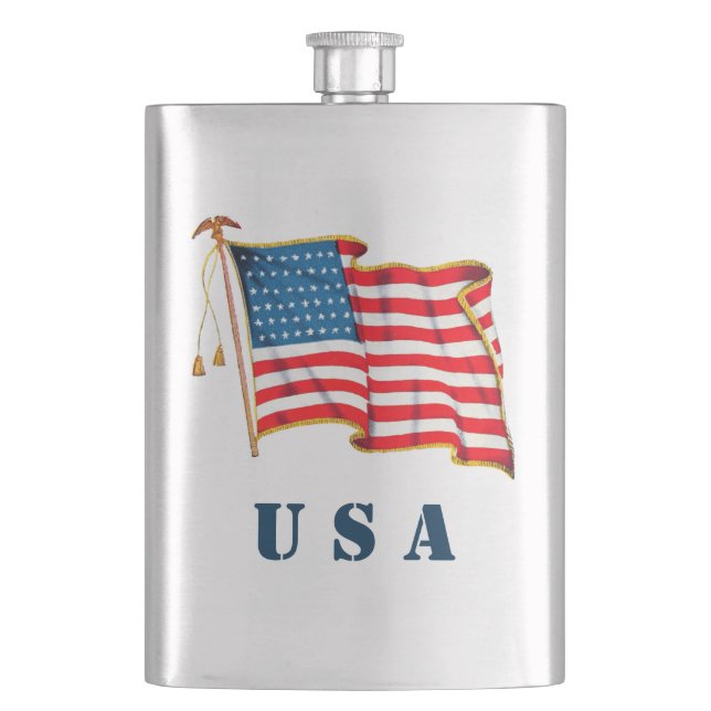Cantil Vintage Patriotic American Flag, 4 de julho (Frente)