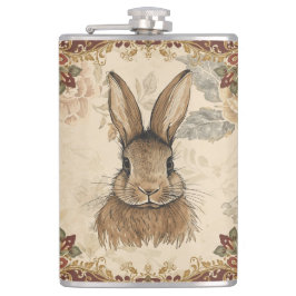 Cantil Vintage Rabbit,Cute Rabbit with Flowers Pattern 
