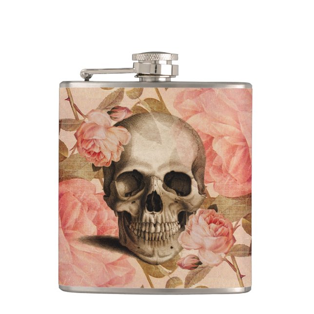 Cantil Vintage Rosa Skull Collage (Frente)