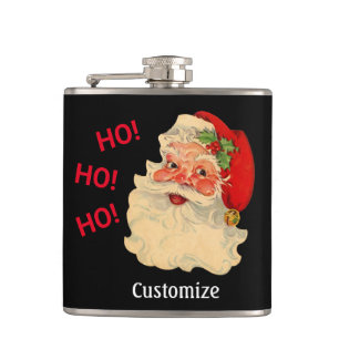 Cantil Vintage Santa Claus Face Vinyl Wrapface Flask