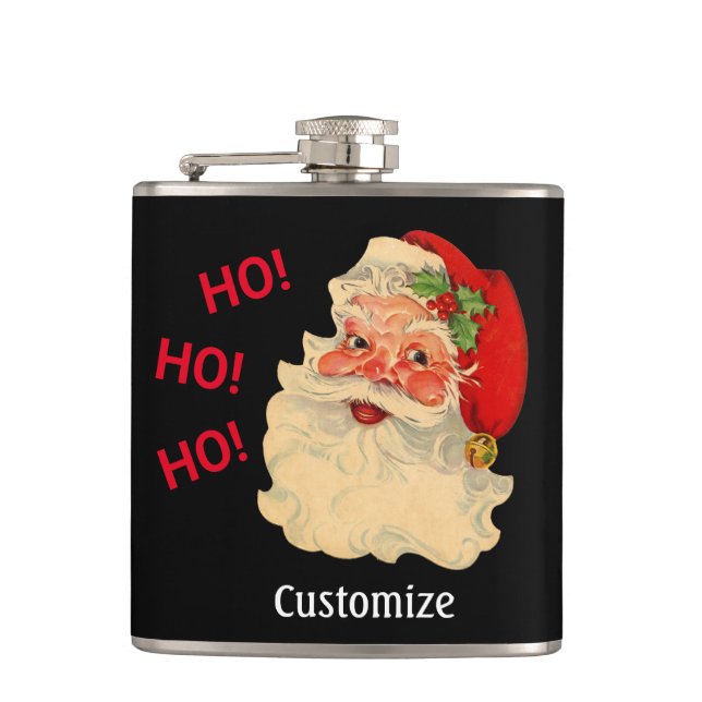 Cantil Vintage Santa Claus Face Vinyl Wrapface Flask (Frente)