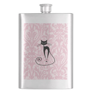 Cantil Vintagem de damasco preto elegante
