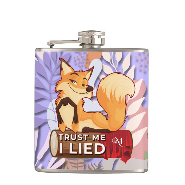 Cantil Vinyl Flask 6oz : Confie em mim (roxo claro) (Frente)