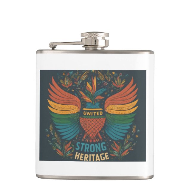 Cantil Vinyl Wrapped Flask "United Pride Strong Heritage. (Frente)