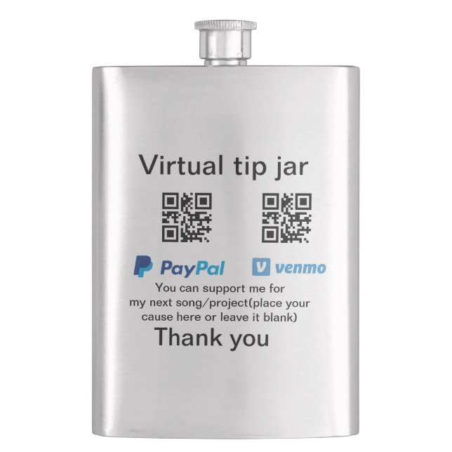 Cantil Virtual tip jar q r code money donation PayPal ven (Frente)