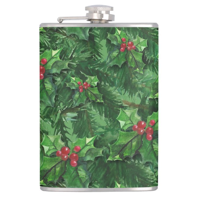 Cantil Watercolor Christmas Holly Berries (Frente)
