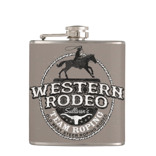 Cantil Western Rodeo Old West Steer Roping Personalizado (Frente)