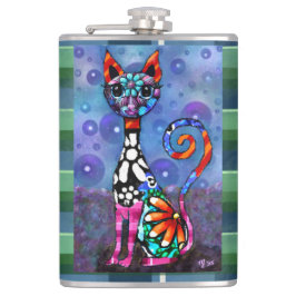 Cantil Whimsical Big-Eyed Funky Abstract Kitty Cat
