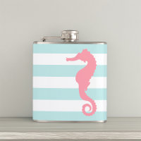 White Mint e Pink Wide Stripes Padrão Seacavalo