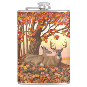 Cantil Whitetail Deer no outono de Nova Inglaterra cai em