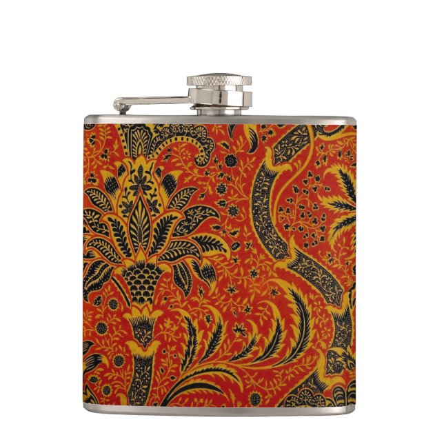 Cantil William Morris Índia Vermelho Floral Vintage Cláss (Frente)