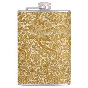 Cantil William Morris Rosa e Cardo Floral Dourado