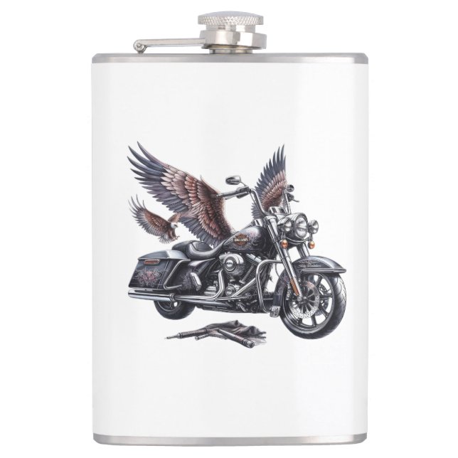 Cantil Winged Harley-Davidson Motorcycle Watercolor Illus (Frente)