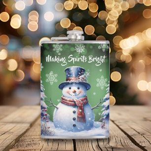 Cantil Winter Forest Snowman Natal   Verde