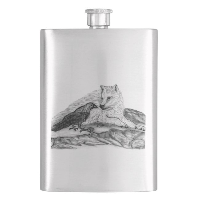 Cantil Wolf e Raven design preto e branco (Frente)