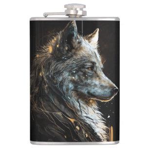 Cantil Wolf Portrait Animal Nature Wildlife Dark Painting