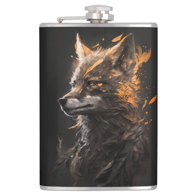 Cantil Wolf Portrait Animal Nature Willife Art Painting (Frente)