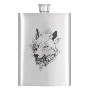 Cantil Wolf Wild Animal Nature Illustração Arte Tatuagem