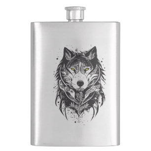Cantil Wolf Wild Animal Nature Illustração Arte Tatuagem