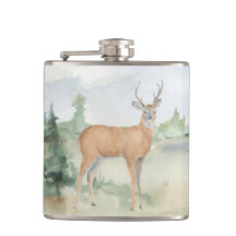 Woodland Deer Vinyl Wrapface Flask