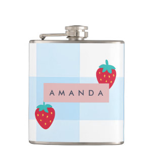 Cantil Xadrez Azul Morango Doce Personalizado