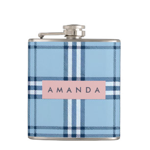 Cantil Xadrez Clássico Personalizado Azul Claro e Azul Ma