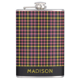 Cantil Xadrez de nome personalizado / Padrão de Tartan
