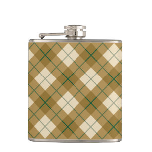 Cantil Xadrez diagonal no ouro com listra verde