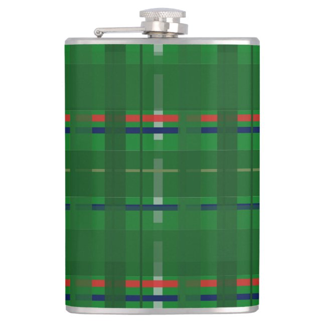 Cantil xadrez em verde, vermelho, azul, ouro e prata (Frente)