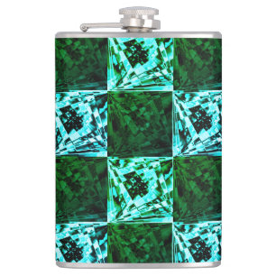 Cantil Xadrez ou ciano verde e azul-céu, com retângulo