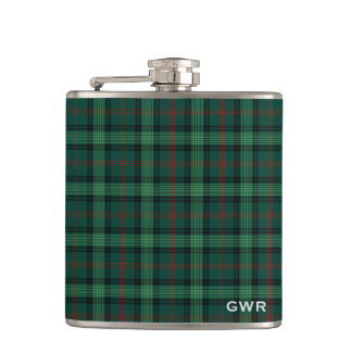 Cantil Xadrez Verde Clan Ross caçando Tartan Monograma