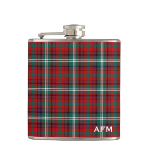 Cantil Xadrez Vermelha e Verde Brilhante de Tartan