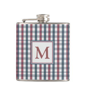 Cantil Xadrez Vermelho, Branco e Azul com Monograma