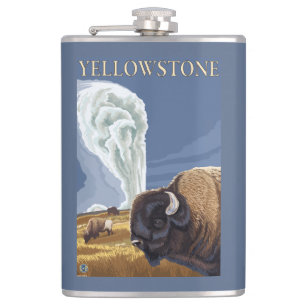 Cantil YellowstoneBison com fiel velho