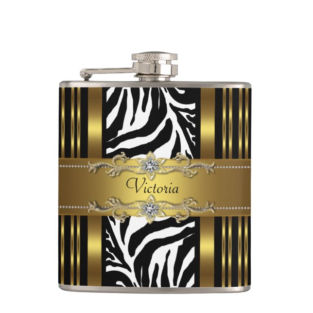 Cantil Zebra Preto e Dourado Elegante (Frente)