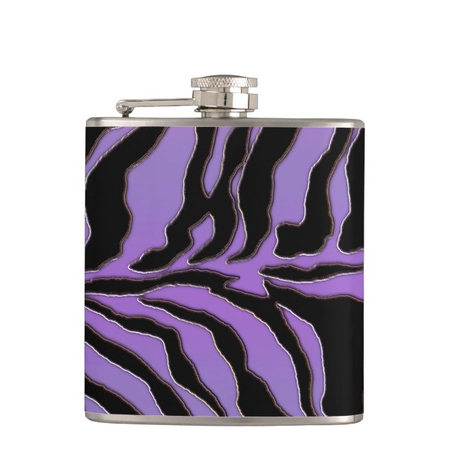 Cantil Zebra roxa garrafa animal listrada do impressão (Frente)