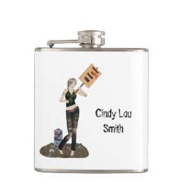 Cantil Zombie Pin Up Girl Protest II Bebe Flask