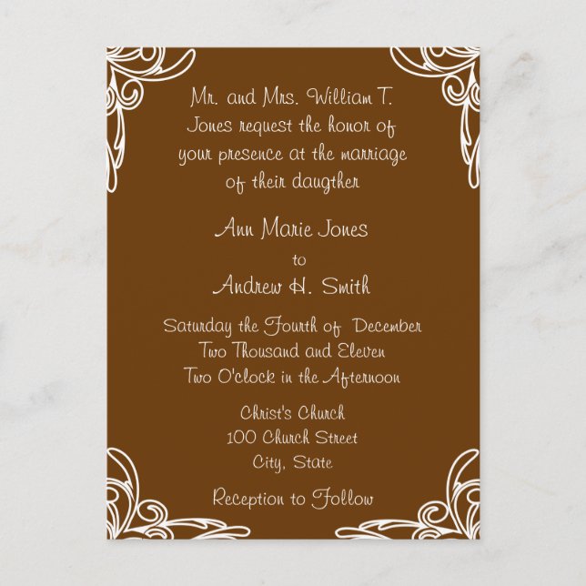 Cantinhos de Convite para Casamento Rodopiam Choco (Frente)