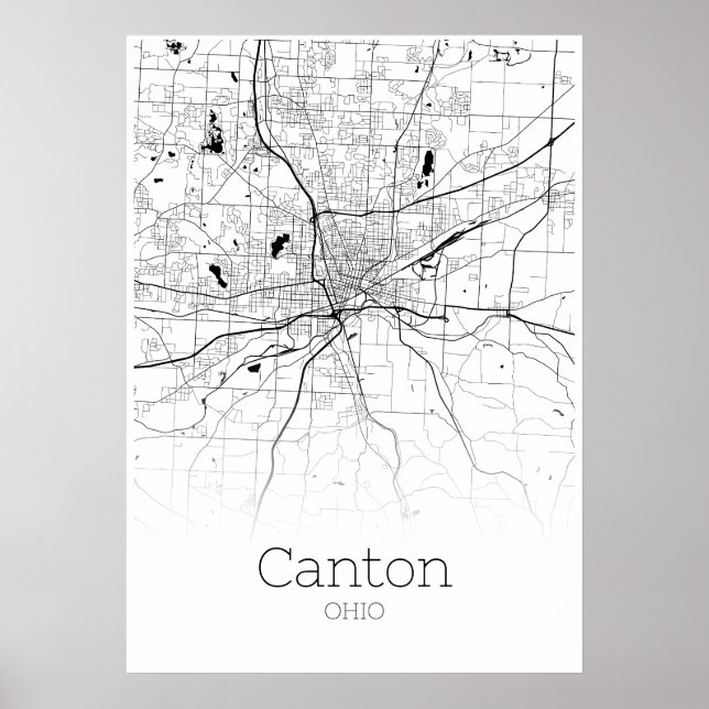Canton Map - Ohio - City Map Poster (Frente)
