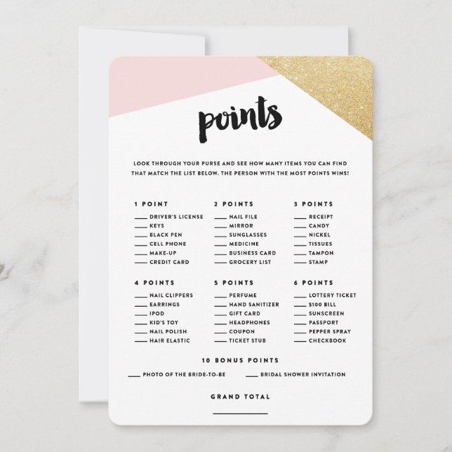 Cantos | Cartões de Pontos de Bolsa de Noiva (Frente)