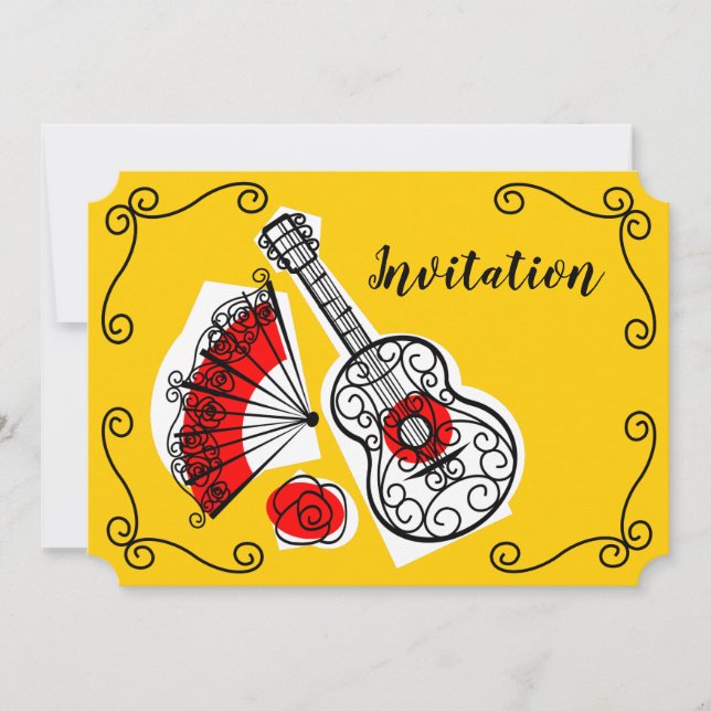 Cantos de Souvenirs Espanhóis Convite horizontal (Frente)