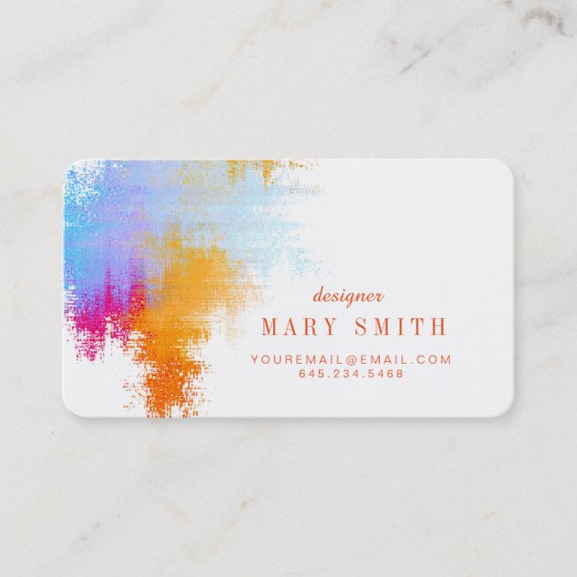 Cantos redondos do cartão de visita do artista (Frente)