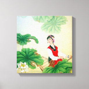 " canvas 12x12 (brilho) com motivo chinês
