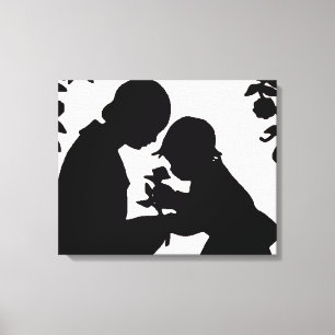 Canvas Adorável de Mãe e Criança