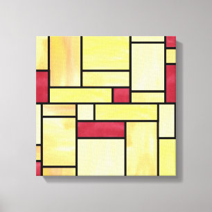 Canvas amarelas e vermelhas do vitral (12x12)